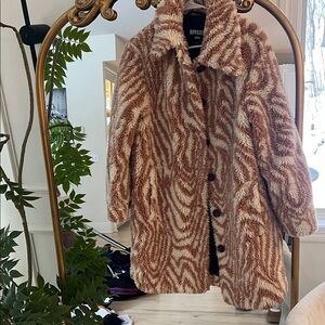 Apparis Women's Cream and Brown Teddy Jacket